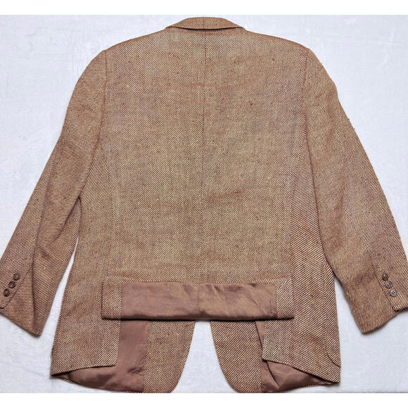 Joseph Abboud American Soft Silk Linen Blazer Sport Coat Men 40 Brown peak lapel - Picture 8 of 9